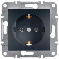 Розетка с заземлением 16А Schneider Electric Asfora Антрацит EPH2900171